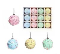 Boules de Noël en mousse, 6 cm, 8 cm, décoration d'arbre peinte et colorée