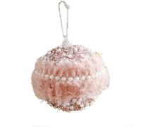 Boules de Noël en mousse avec paillettes et perles pour arbre et fenêtre, style européen classique (A)