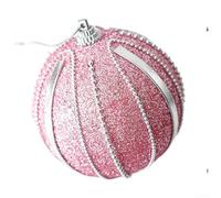 Boules de Noël en mousse avec paillettes et perles pour décoration d'arbre et de fenêtre, style européen classique (H)