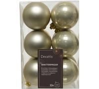 Boules de Noël en plastique 6cm 12 pièces - Perle