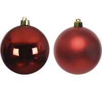 Boules de Noël en plastique 6cm 12 pièces - Rouge Noël