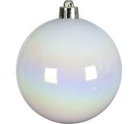 Boules de Noël en plastique 8cm 6 pièces - Blanc irisé