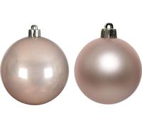 Boules de Noël en plastique 8cm 6 pièces - Rose