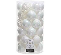 Boules de Noël en Plastique Blanc irisé 6 cm x 37 - KAEMINGK - Objets décoratifs - A suspendre - Noël