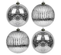 Boules de Noël en plastique - Taille XXL (Mercury, argenté)