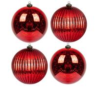 Boules de Noël en plastique - Taille XXL (Mercury, rouge)