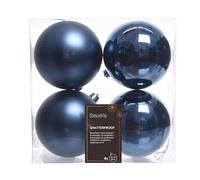 Boules de Noël en PVC 10 cm (Bleu Marine/Nuit) - Décoration d'Arbre, Bijoux, Plastique - Ornements pour Fêtes