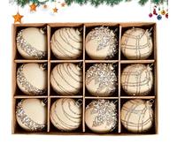 Boules de Noël en Velours, 12 pièces Boule de Sapin de Noël floquée Bordeaux avec Diamants, Ornements décoratifs de Noëls incassables à Suspendre pour fête de Vacances