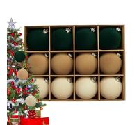 Boules de Noël en Velours - 12pcs flocages, décoration d'arbres, pendentifs Suspendus, décoration de Vacances Festive | Accessoires d'arbres de Noël pour la Couronne, la fête, Le Mariage, la Maison