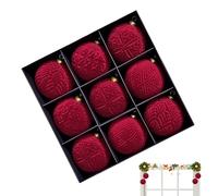 Boules De Noël en Velours, 9 Pièces Boules en Velours Charmantes, Ornements De Noël Incassables 9.9 Cm, pour Fêtes en Intérieur Et Extérieur À La Maison pour de Votre Espace de Vie en Une am