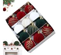 Boules de Noël en velours | Boules de Noël en Velours pour la décoration,Décorations festives pour jardin intérieur extérieur Collections familiales Fêtes