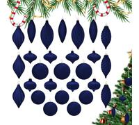 Boules de Noël en velours, boules floquées pour sapin de Noël, décoration de vacances d'hiver incassable, assortiment pour escaliers, fenêtre, plafond, clôture, fête