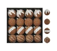 Boules de Noël en Velours de 6 cm, 16 pièces, Boules décoratives floquées en Diamant, Boule de Noël en Velours incassables pour décoration de fête de Mariage