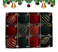 Boules De Noël En Velours | Décorations De Noël Boules De Velours - Pendentifs Fériés Pour Extérieur Jardin Partie Porche Intérieur Seuil