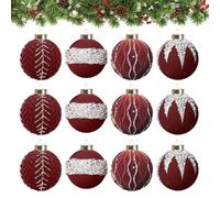 Boules De Noël en Velours Faites en Plastique-3,14 Pouces en Velours De Noël Ornements d'arbre De ël Moulues, Ensemble De La Série 12, Balle De Noëal | Décorations Arbres De Et Mariages, Weinro