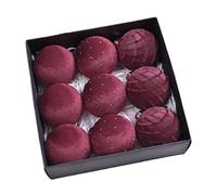 Boules de Noël en velours - ornements de balle décoratifs ensemble de 9, conception de pendentif élégant pour suspension des arbres, touche douce avec style festif, décoration de vacances pour les act