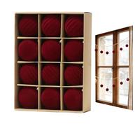 Boules de Noël en Velours, Ornements de Boules, pendentifs incassables, 12 | Finition en velours doux, construction , idéale pour les affichages intérieurs, les rebords de fenêtres, les cours et