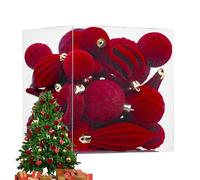 Boules de Noël en velours - Pendentifs de Noël décoratifs, ensemble de décorations avec boules invisibles pour l'ambiance festive de Noël, décorations de maison saisonnières pour seuils intérieurs et