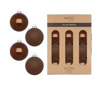 Boules de Noël en verre 8 cm 12 pièces - mates et brillantes - Boules de sapin de Noël pour Noël - Décorations de sapin de Noël et décorations de Noël - Noisette crémeuse