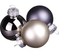 Boules de Noël en verre Anthracite Ø3cm 22 pcs - Moderne & Élégant