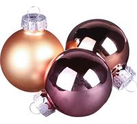 Boules de Noël en verre Apricot Rose Mix 4cm 24pcs Déco