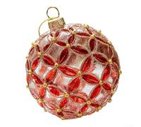 Boules de Noël en verre avec finition multicolore, adaptées pour la décoration de vacances, les projets de bricolage et la mise en valeur de cheminées ou d'étagères pendant les saisons festives (A)