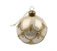 Boules de Noël en verre pour décoration de sapin avec cordes dorées, couronnes, décorations à faire soi-même, vitrines de cheminée et fêtes de fin d'année (C)