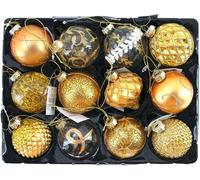 Boules de Noël en verre pour l'arbre de Noël, set de 12 décorations pour l'arbre de Noël, pendentif de Noël, Variante:2 = 6 cm