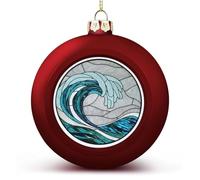 Boules de Noël en verre teinté incassables à suspendre pour décoration de sapin de Noël, fêtes de mariage - Motif vagues