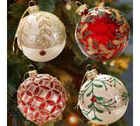 Boules de Noël en verre transparent de 8 cm incassables (ACDEStyle)