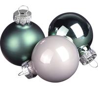 Boules de Noël en verre Vert Gris 4cm 24pcs Set de décoration d'arbre