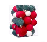 Boules de Noël Floquées 35pcs PET Multitailles(A) | 5 tailles variÃ©es 4-8cm, finition floquÃ©e douce, design Ã©lÃ©gant, pour idÃ©al sapin de NoÃ«l