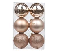 Boules de Noël Geante décoration Sapin de Noël Lot de 6, 3.9"/10CM Boules Suspendues pour Sapin de Noël, pour Décoratives Vacances Fourniture De Fête De Mariage Maison Festival Décors, Doré Rose
