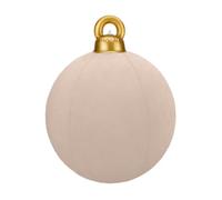 Boules de Noël géantes gonflables en velours de 60 cm, boule de Noël floquée en PVC, grande boule de Noël gonflable, décoration de cour gonflable (kaki)
