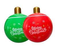 Boules de Noël gonflables 2 pièces 18, 9x25, 6 Pouces Boule Gonflable de Noël géante Ballons en PVC Rouge Vert, Boules géantes