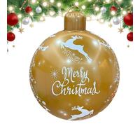 Boules de Noël gonflables 61 x 47 cm réutilisables saisonnières | Grandes boules de Noël d'extérieur pour jardin, cour, terrasse, pelouse, paysage, porte d'entrée, fête, vacances
