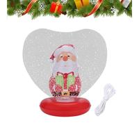 Boules de Noël gonflables - Décoration de fête éclairée en forme de cœur | Figurine de boule gonflable de Noël à l'intérieur - Pour extérieur, piscine, jardin, pelouse, terrasse, chemin d'espace