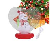 Boules de Noël Gonflables | Décorations de Vacances Lumineuses en Forme de Coeur | Figurines À L'Intérieur De Boule Gonflable Décorée, Jardin Piscine Terrasse Plage