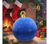 Boules De Noël Gonflables Géantes, Boules Gonflables Décorées en PVC Floqué De 24 Pouces, 7 Grandes DéCorations De Noël Colorées pour L'IntéRieur Et L'Extérieur (Bleu)