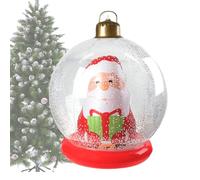 Boules de Noël gonflables illuminées - Boules de Noël gonflables éclairées | Boule décorative de Père Noël | Boule gonflable en PVC décorée de Noël, grande décoration pour extérieur avec lumière