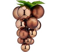 Boules de Noël grandes grappes 22 x 22 x 33 cm brun plastique