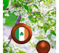 Boules de Noël « Happy Irish Holidays » - Décorations de sapin de Noël incassables de 7,6 cm - Boules de Noël rouges à suspendre pour décoration d'arbre, de fêtes de mariage et de vacances