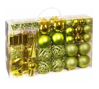 BRUBAKER - Boules de Noël & Pointe de Sapin - 101 Pièces/Coffret XXL - Décoration Arbre de Noël - Vert