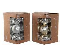 Boules de Noël Home ESPRIT Doré Argenté PVC 16 x 16 x 24 cm (2 Unités)