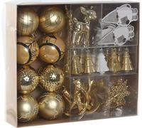 Boules de Noël Home ESPRIT or polyéthylène 28 x 6 x 24 cm (55 pièces)