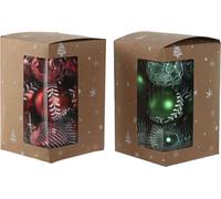 Boules de Noël Home ESPRIT rouge vert PVC 16 x 16 x 24 cm (2 pièces)