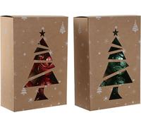Boules de Noël Home ESPRIT rouge vert PVC 20 x 10 x 30 cm (2 pièces)