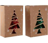 Boules de Noël Home ESPRIT rouge vert PVC 20 x 10 x 30 cm (2 pièces)