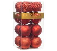 Boules De Noël Incassable Décorations D'arbres De Noël pour Noël Décor De Mariage De Noel Ornements Crochets Inclus (Rouge, 10cm)