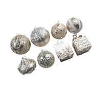 Boules de Noël Incassables 8cm Lot de 6 Décoration Sapin(1#)
